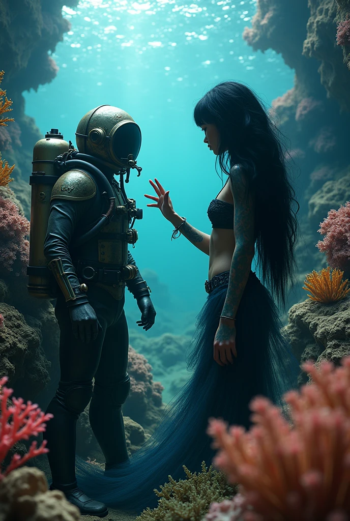 Astronaut and a diver dancing