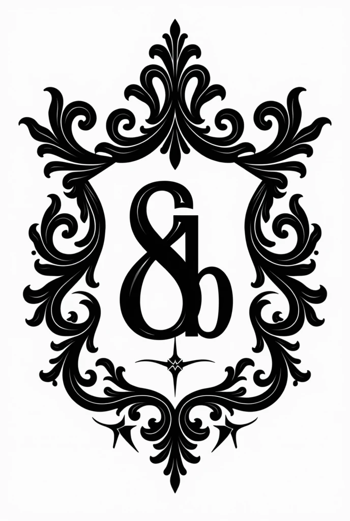Coat of arms written 8B in black and white written 8B