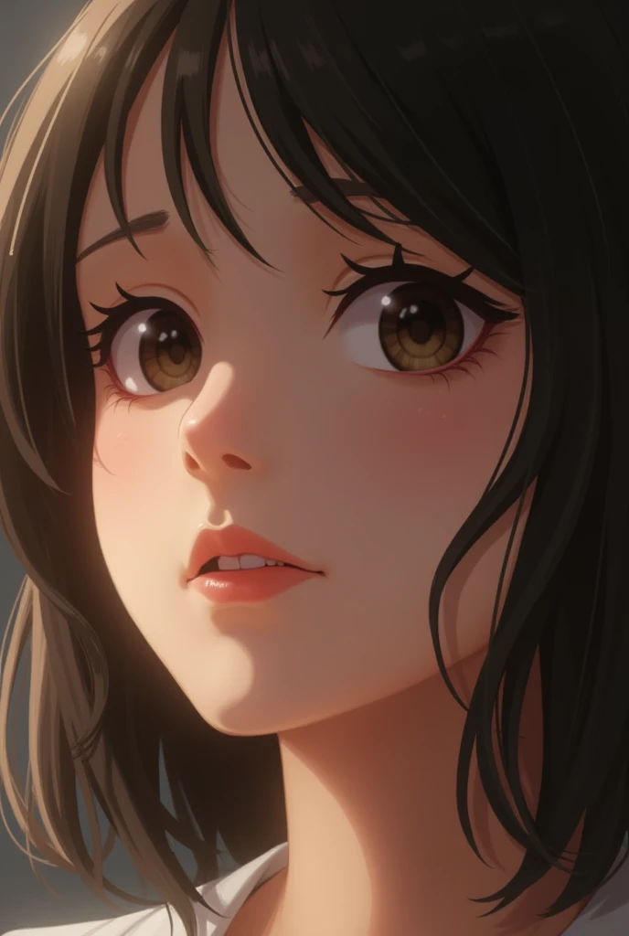 (((high definition image, masterpiece))), (goddess of breasts, a woman born from flowers, ((round face)), eyes realistic sizing, drooping eyes, smiling, small breasts, (unbuttoned blouse, cardigan ), (((large swollen areolas, nipples))), (closeup areolas), ecstasy face, ((on the street, trees, skyscrapers)), angle from breasts below,