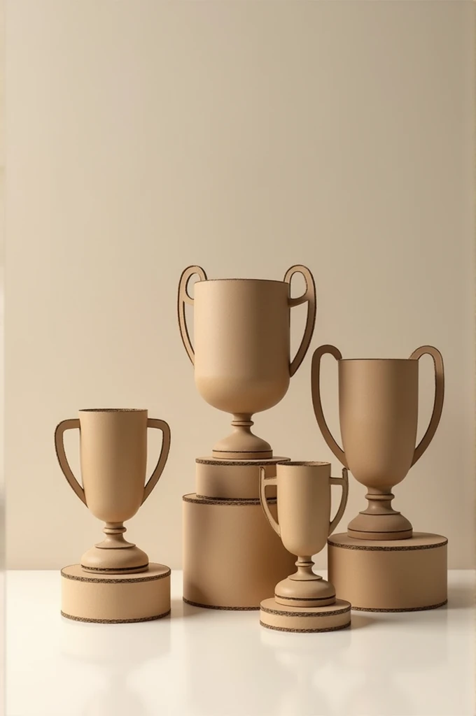 Trophies made from cardboard
