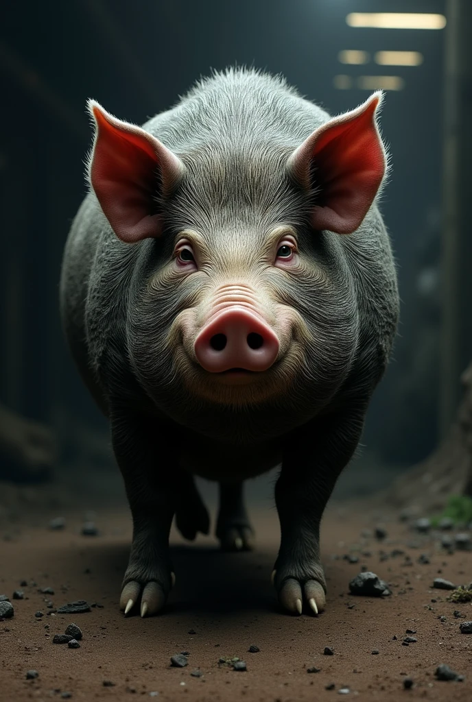 Create me an animalistic image of a pig