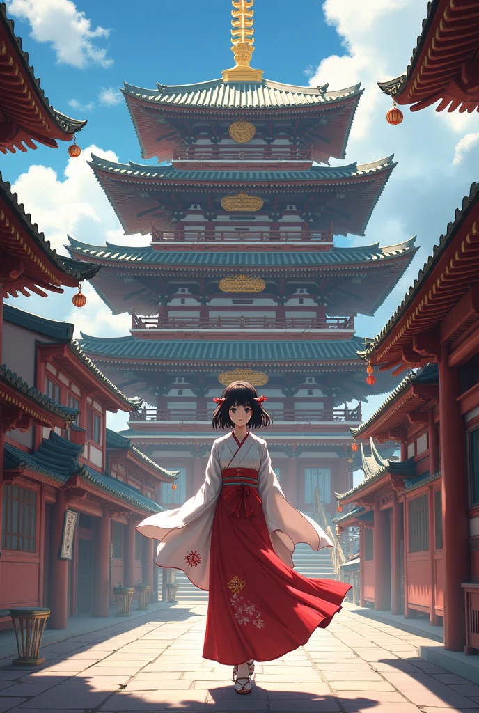masterpiece, ultra detailed, The background is the temple., Kochou Shinobu