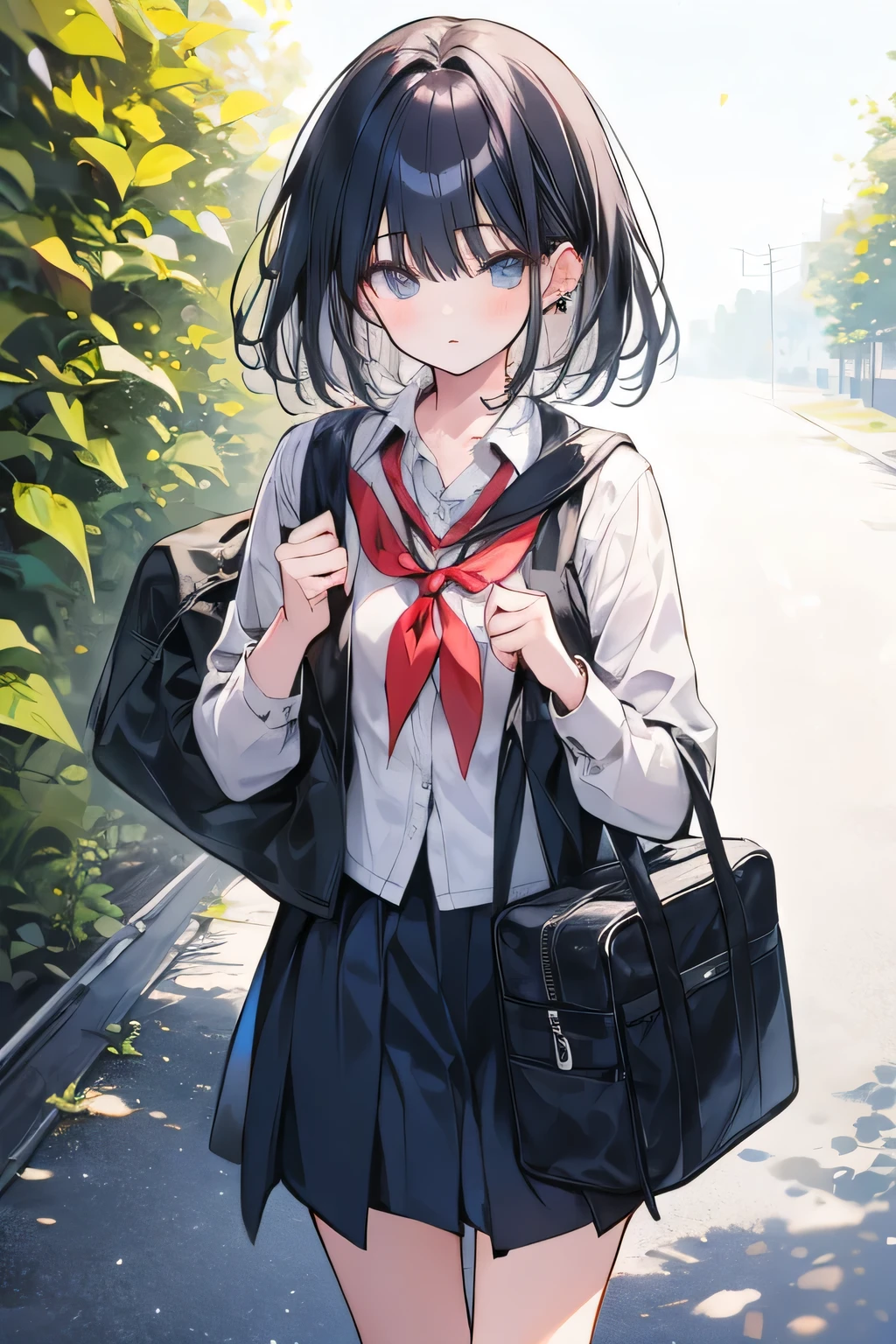 a girl going to school