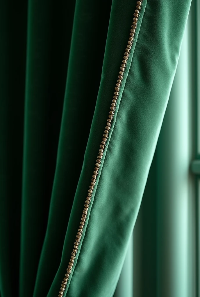 The curtain on the rod is green velvet and must be worth a lot.