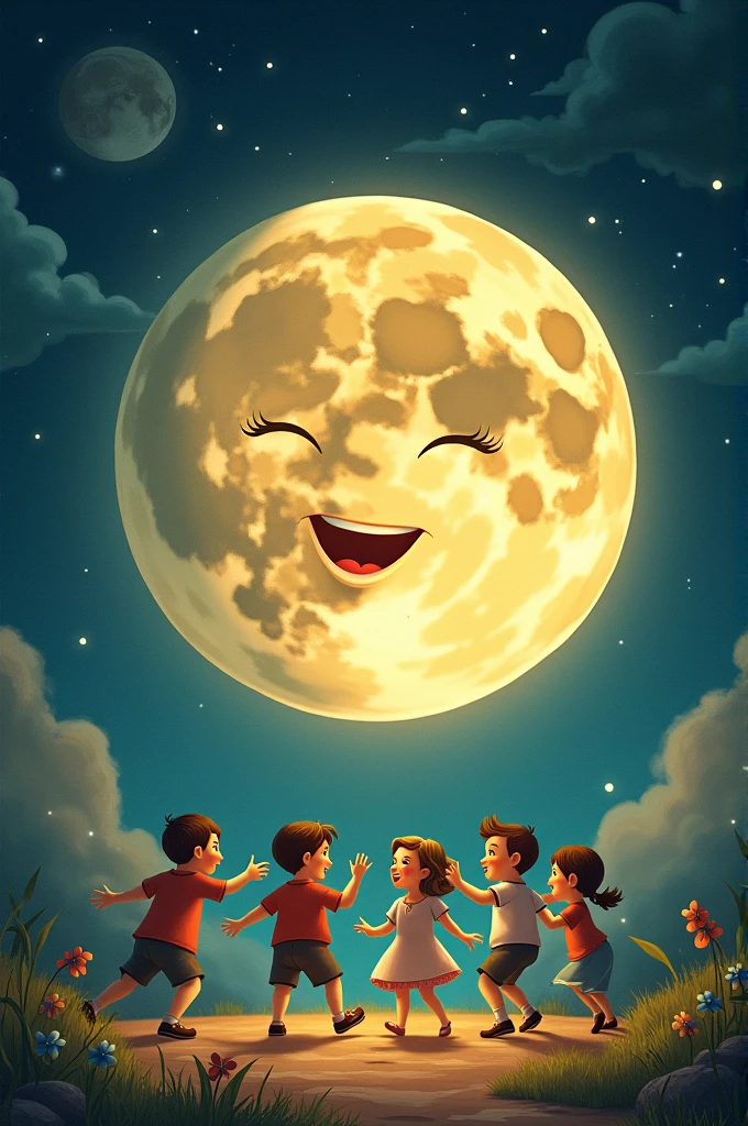 Moon laugh and dance with kids baby
