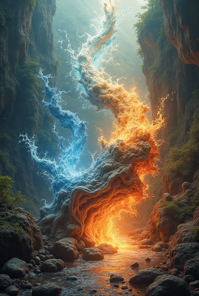Create an image about Chemical and physical transformations, where everything transforms into a continuous cycle with several examples of everyday life