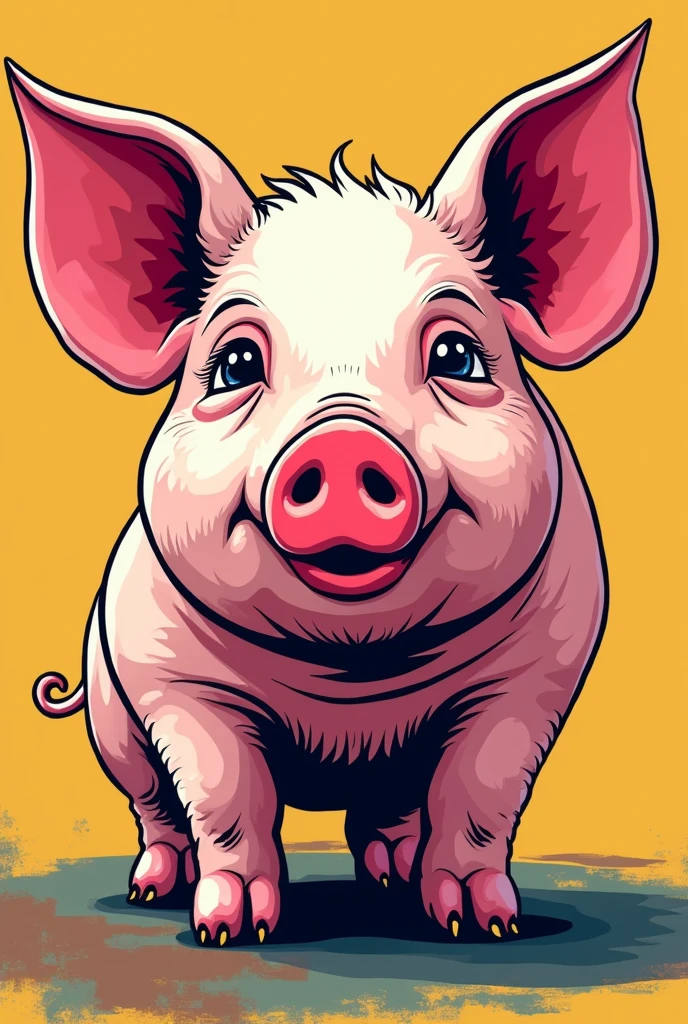 pop art pig without background 