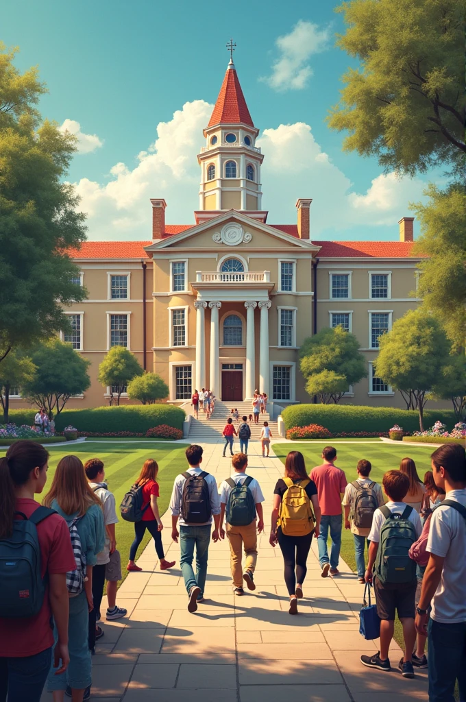 Tell the anniversary of a school through several images