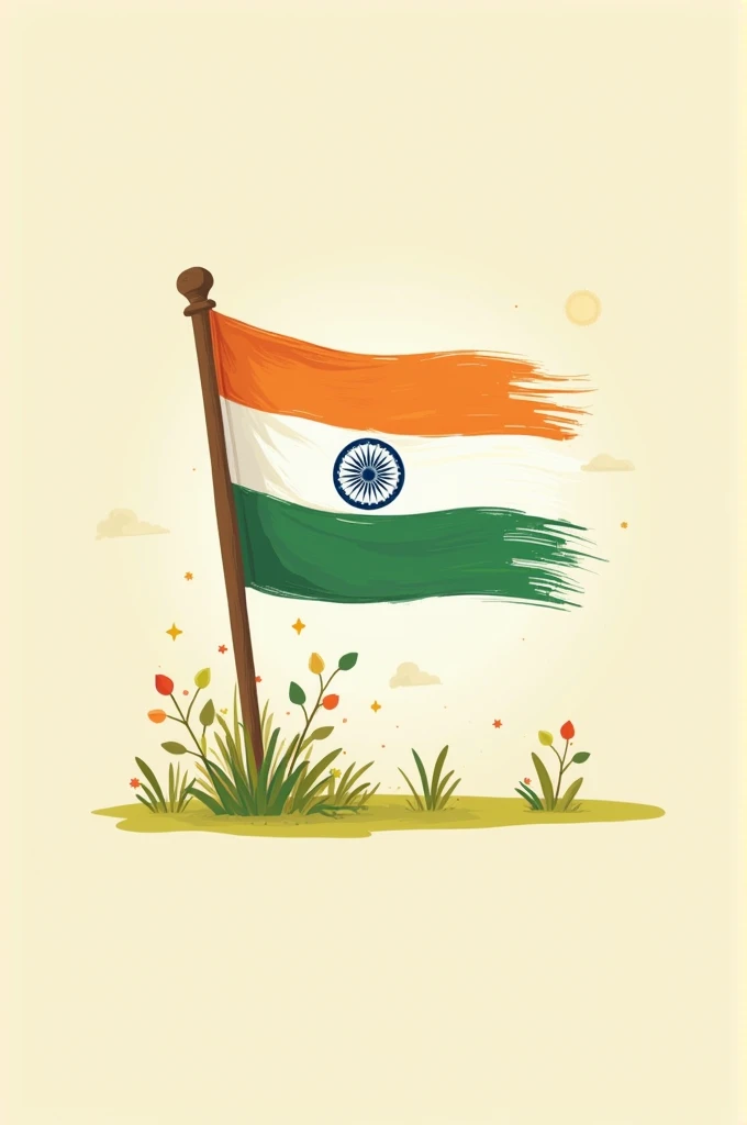 Kids stye drawing of indian flag
