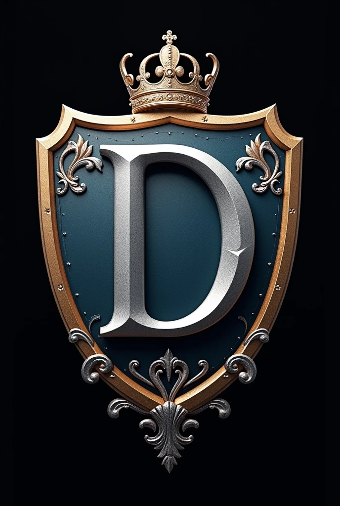 Create the words DINASTÍA SELECTA in silver metallic letters and above in a logo the initials D and S, On the shield horizontally you can add decorations and above the logo a crown, leaving out of the shield the words SELECT DYNASTY