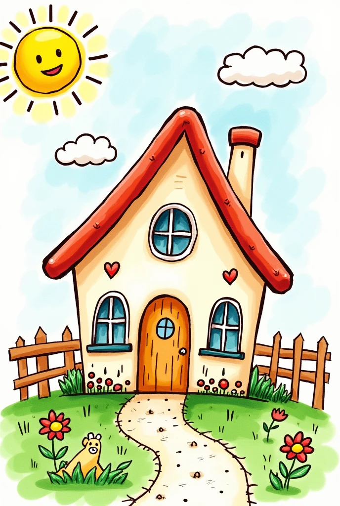 Kids stlye drawing of a house