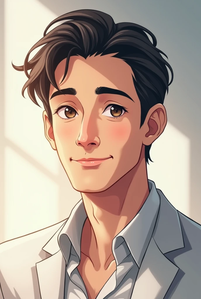 Psychologist man less chubby without wrinkles anime