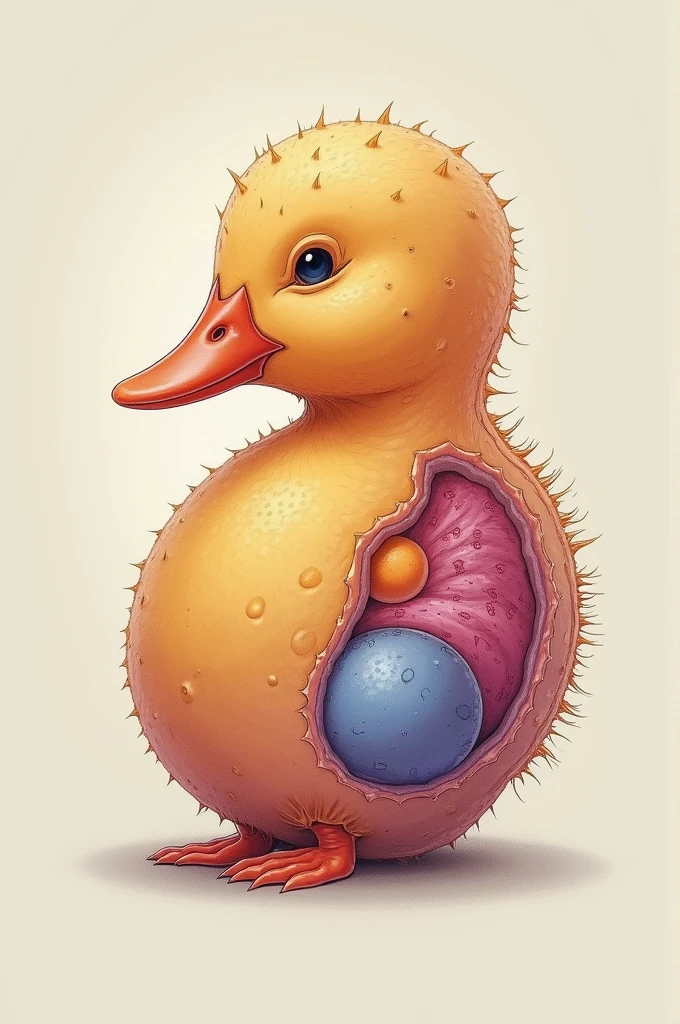 Create an image showing a small duck embryo showing the germ layers (You can use different colors for each layer).