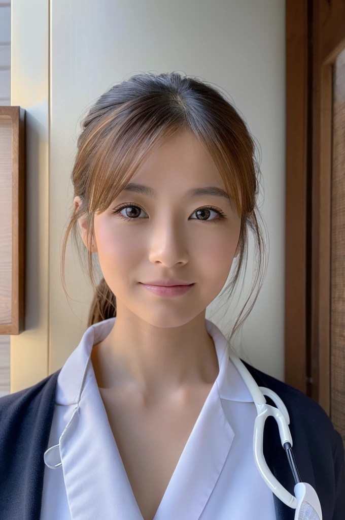 ((Highest quality)), ((masterpiece)), (detailed),Perfect Face,Japanese,Female doctor,White