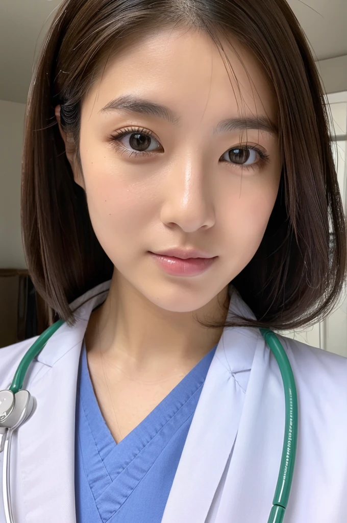 ((Highest quality)), ((masterpiece)), (detailed),Perfect Face,Japanese,Female doctor,White