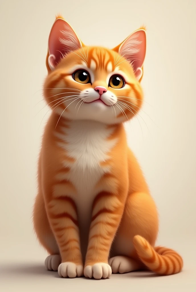 speaks the drawing of an orange cat with short hair, realisitic