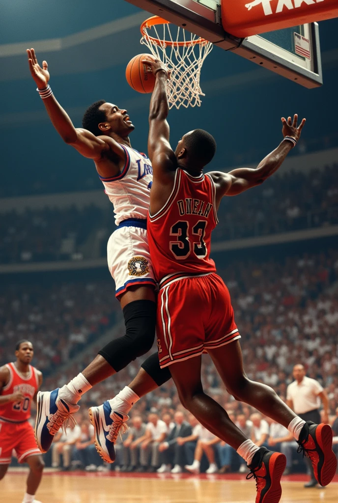 Micheal Jackson dunking on shaq