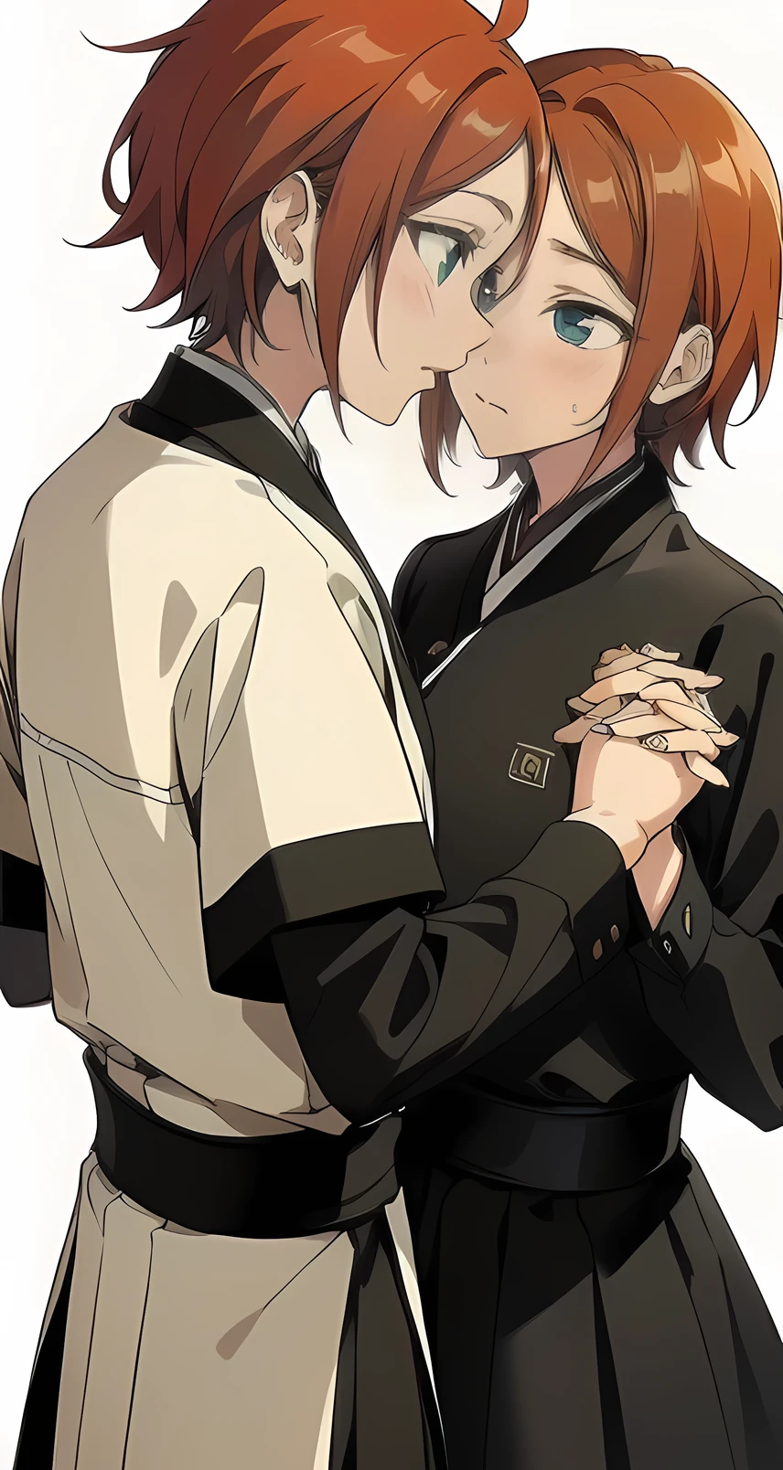 2 children, hinata aoi, Yuta Aoi, detailed eyes, Holding hands, Intertwined fingers
