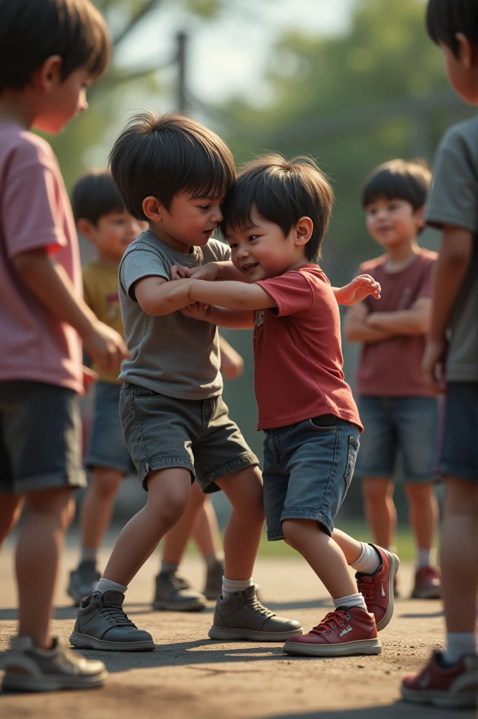 girl and boy game in the yard