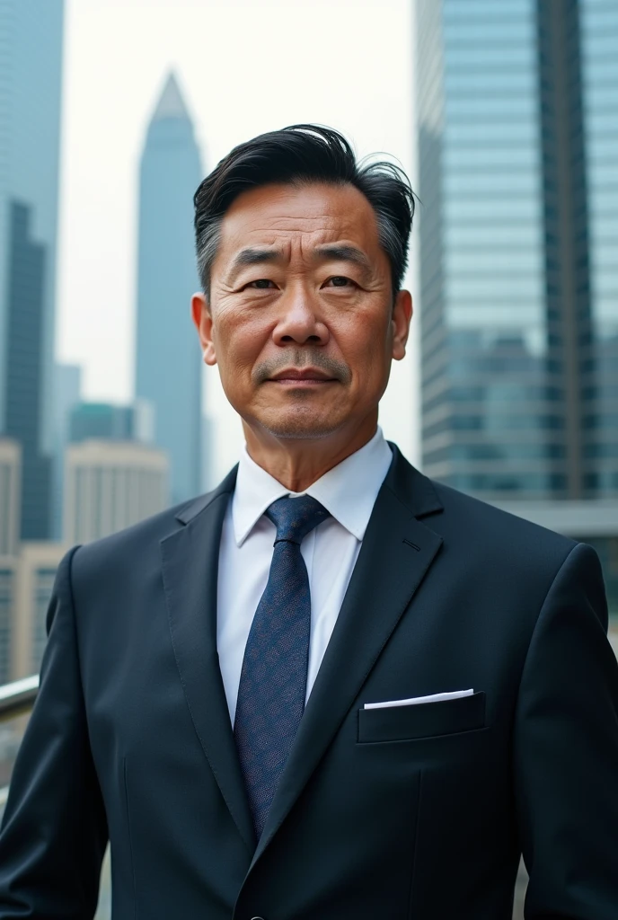 Chinese businessman in new suit and tie