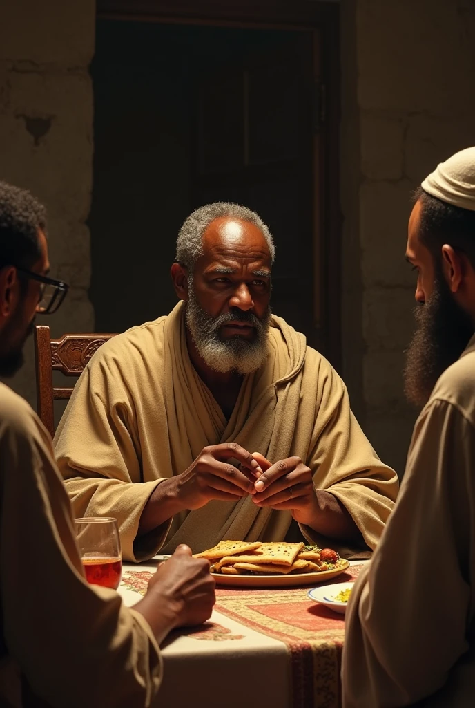 Black man eating passover biblical times