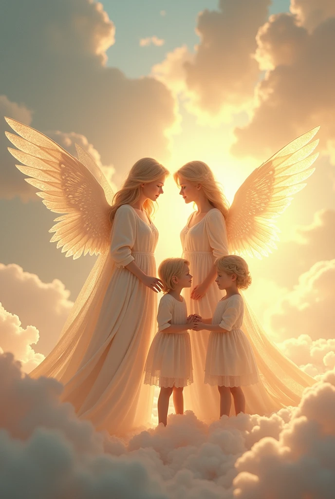 Picture of two angels and two children