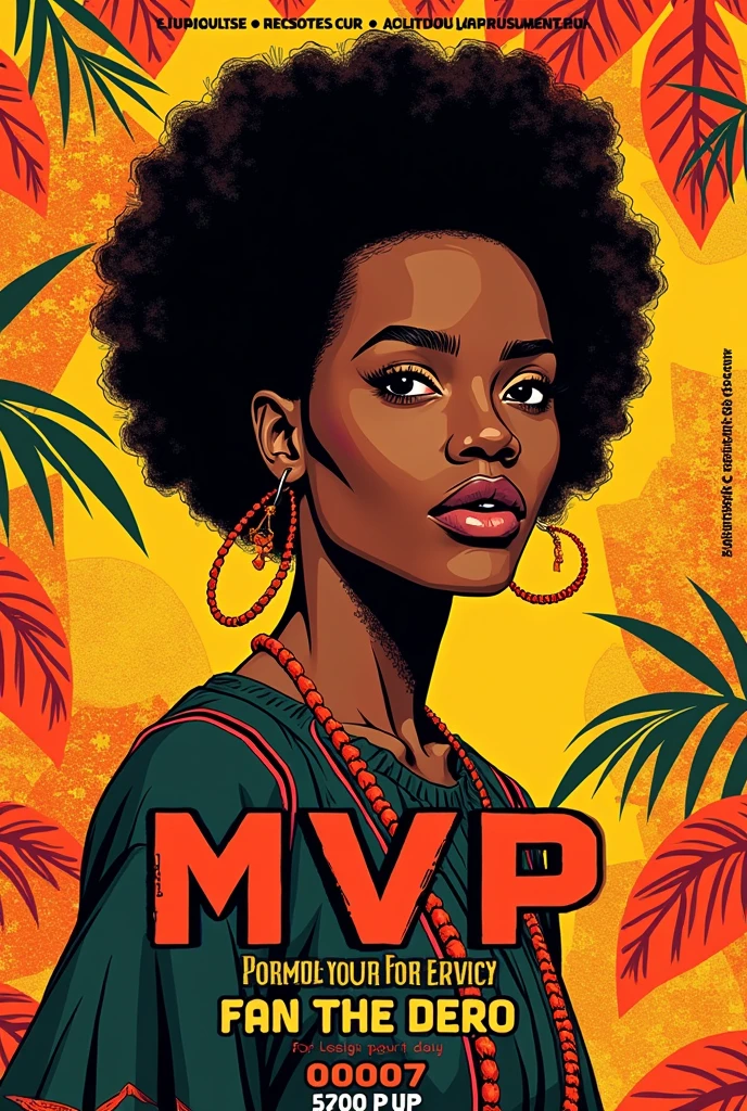 Flyer pour une soirée nommé MVP avec un style afro et coloré
