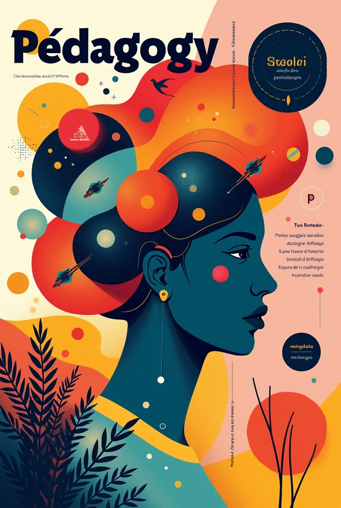cover of a magazine about colorful but serious pedagogy in Spanish and the image is something related and represents pedagogy, no people
