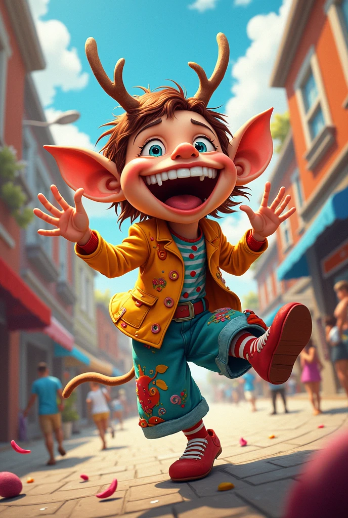 A crazy and cheerful extroverted character