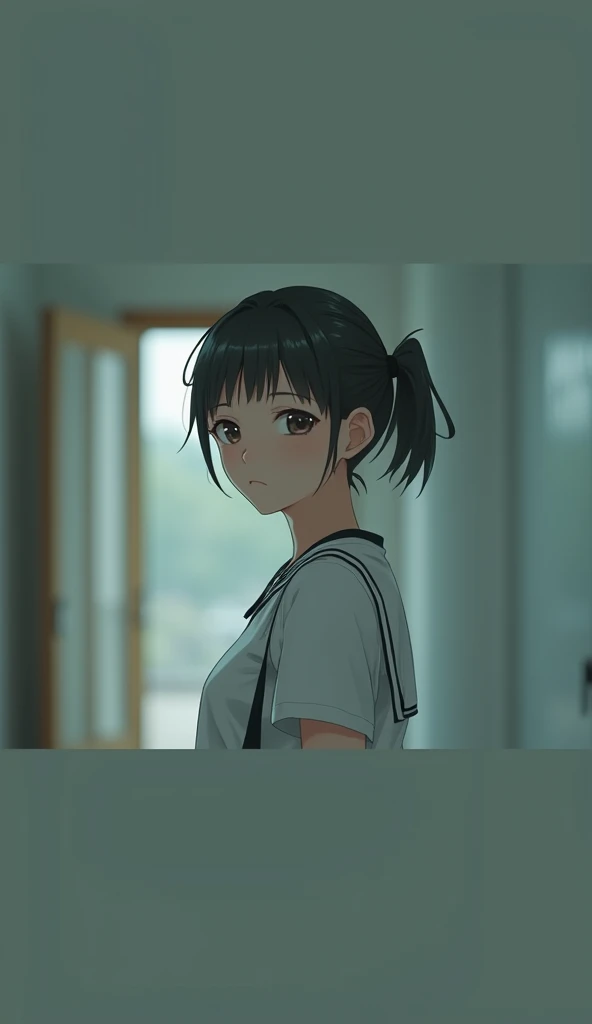 Realistic glowing skin, (発Sweat:1.8),sitting backwards,Look back at your face,Always look at the camera,(発Sweat:1.8),(Beautiful nipples in real life:1.6),,(whole body:1.9),(発Sweatしたリアルな白い肌:1.9),White socks, (black running shoes:1.8),
,Cold look,Cold Stare,Black Hair,short hair,Tie your hair short,Silky translucent white skin,,(Very detailed美しい顔), Great face and eyes, (Highest quality:1.4), (Very detailedな), (Very detailed CG 統合 8k 壁紙), Very detailed, High resolution raw color photos, Professional photography, Realistic portrait,Sweat,,(A Cup:1.9),(Flat Chest:1.9),(Very small breasts:1.9),(Breast augmentation:0.1),(Small breasts beginning to swell:1.9),(Breasts during puberty:1.9),
, (少女のwhole bodyの詳細なRAW写真), Canon EOS R5 250mm, Sharp focus, Cinema Lighting, (No makeup:1.2), Fine skin, Delicate collarbone,,(Ultra-high resolution:1.6), (Realistic:1.6),,(Japanese junior high school girls:1.9),(whole body:1.8),(Sweatが滴る肌:1.9),(The lower half of the body is black athletic wear:1.9),(Sweatで滲んだ肌:1.9),(Age is :1.9),(Raise one hand above your head:2),(The upper body is white athletics wear:1.9),Height is 155cm,Non-erect, thin nipples,very small nipples,Natural nipples,Real girl nipples,Not disgusting nipples、 (Armpit hair just starting to grow:1.9),(sit cross-legged:1.9),Sitting cross-legged,Sit, (Sitting cross-legged:1.9),