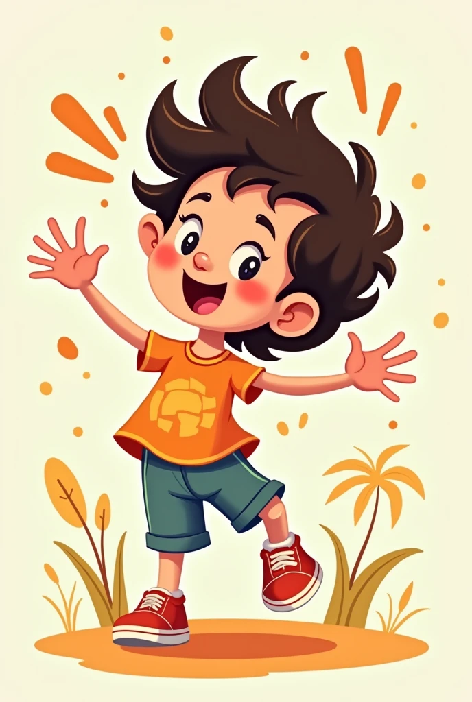 Make a cartoon image of a  expressing himself freely 
