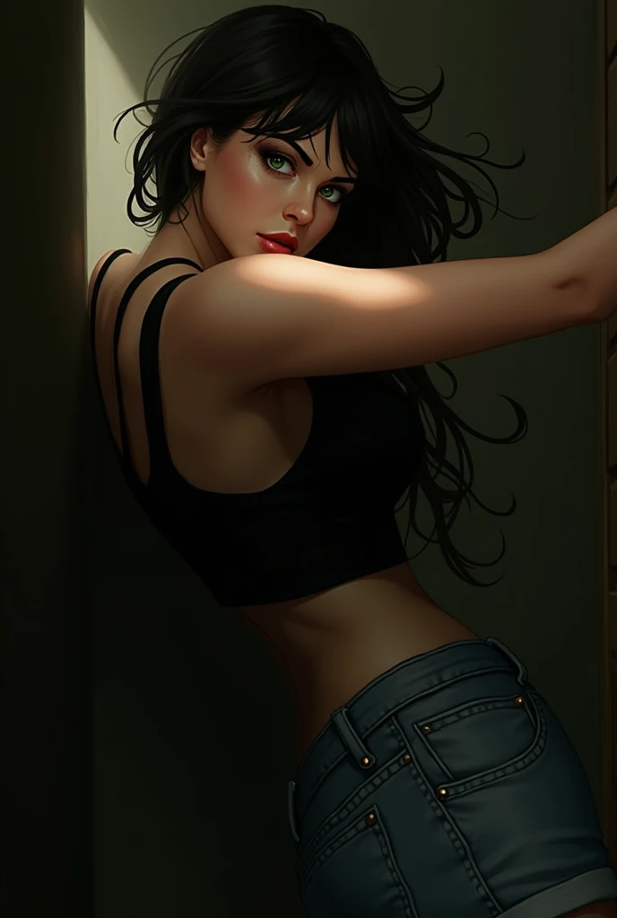 score_9, score_8_up, score_7_up, score_6_up,
1girl, Bonnie Rockwaller, brown hair, green eyes, bonnie, clear skin, toned body, small breasts, perfect breasts, round breasts,,detailed face, perfect lighting,  hoop earrings, makeup, perfect sexy body, see through, crop top, cleavage, perfect brows, hourglass figure,  choker, slim waist, wide hips, bubble butt, fat ass, thick thigs, perfect lips, perfect face, micro skirt, skirt too short, garter belt, high leg thong, puffy pussy, camel toe, stockings, street, neon, graffiti, night time,