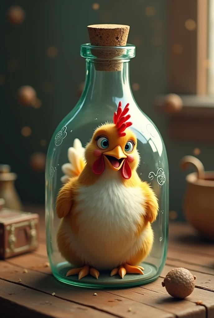 chicken in a bottle