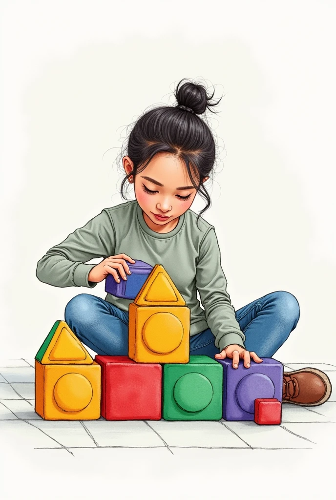 a person using blocks to show rotations.
that it be like a drawing