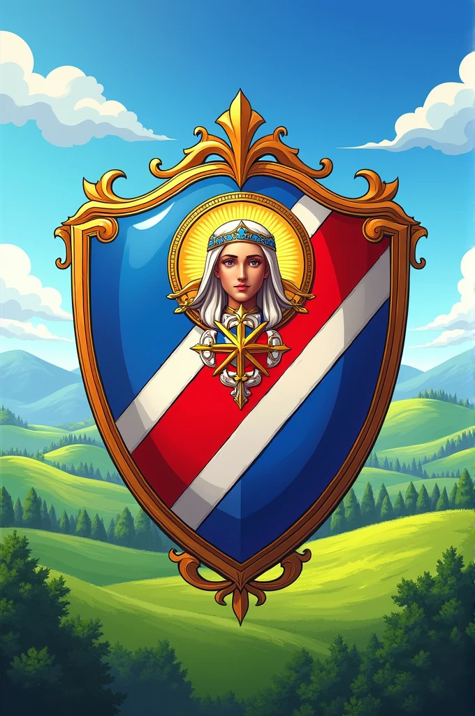 Team shield name Santa Cecília color blue white red and yellow