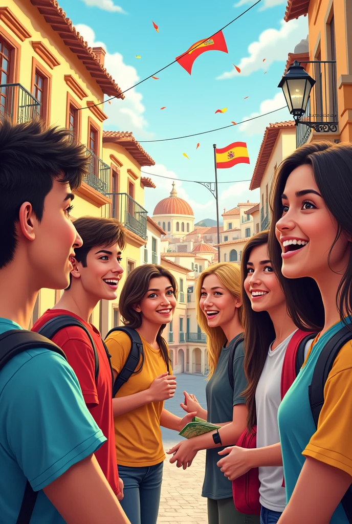 Design me a cover for the.Spanish subject 2 of secondary school