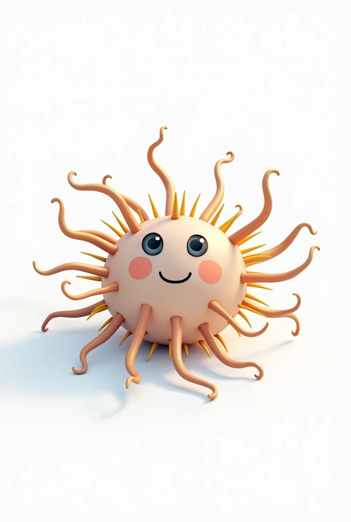 Make an animated sea urchin and make it the title name "erizomar"  and the background is white 
