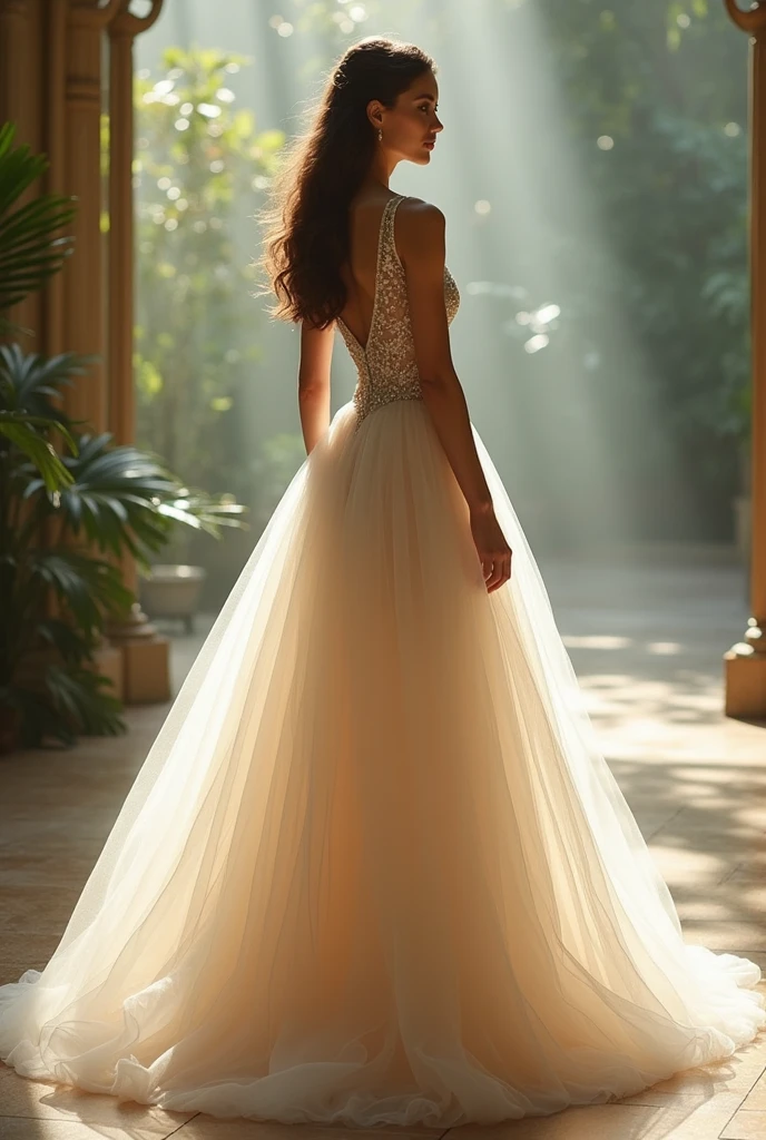 Elegant long tulle dress
