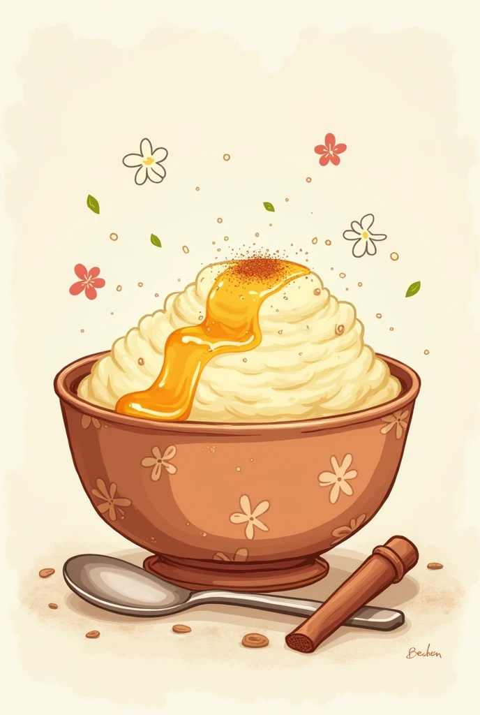 Rice pudding illustration