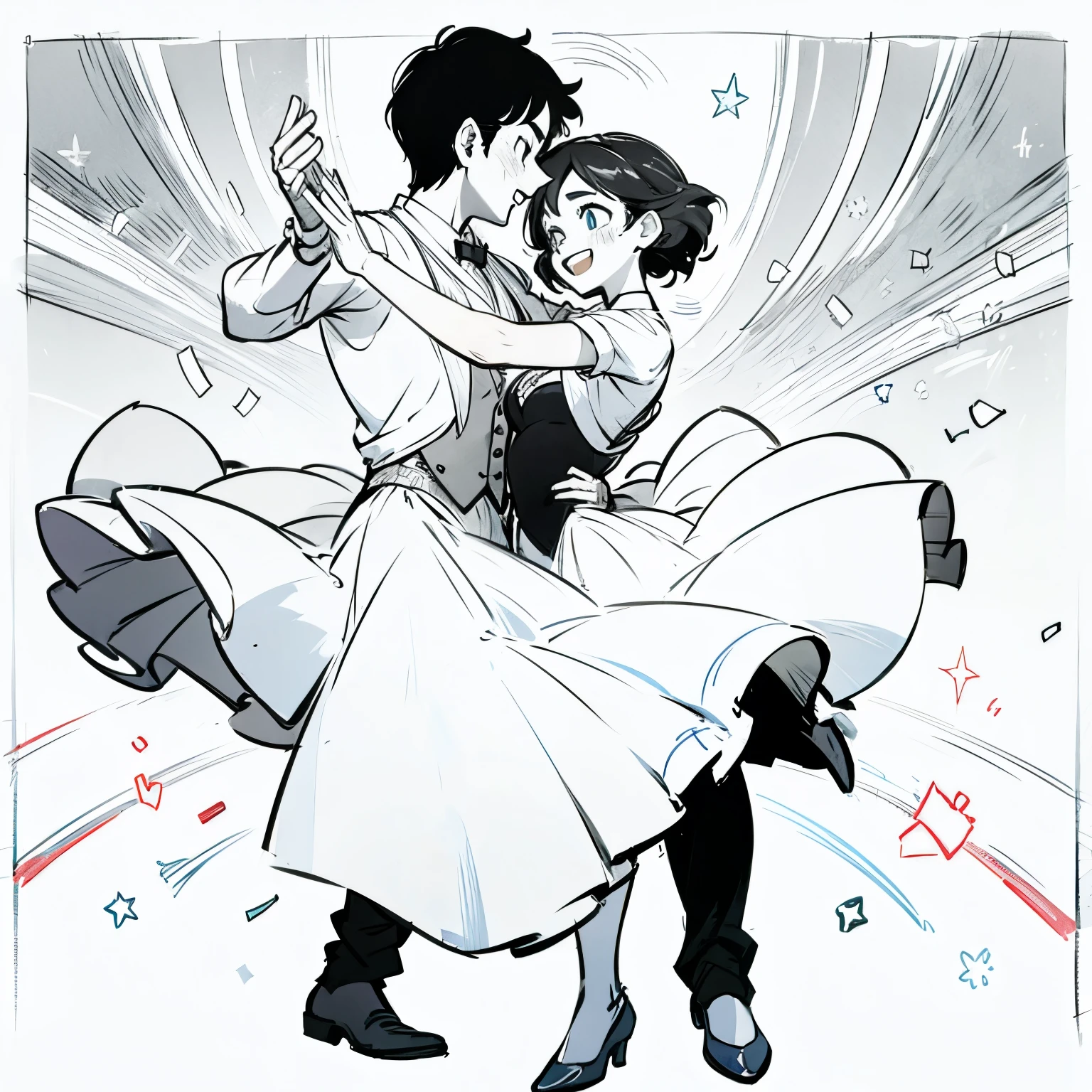 A young couple dancing