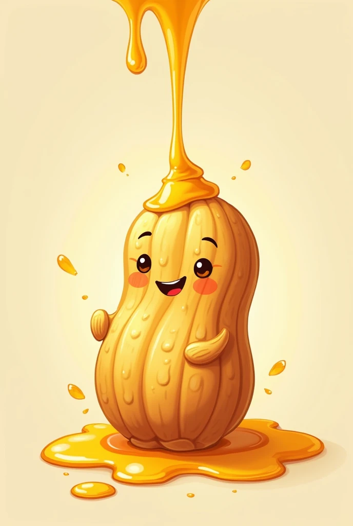 Illustration peanut with honey