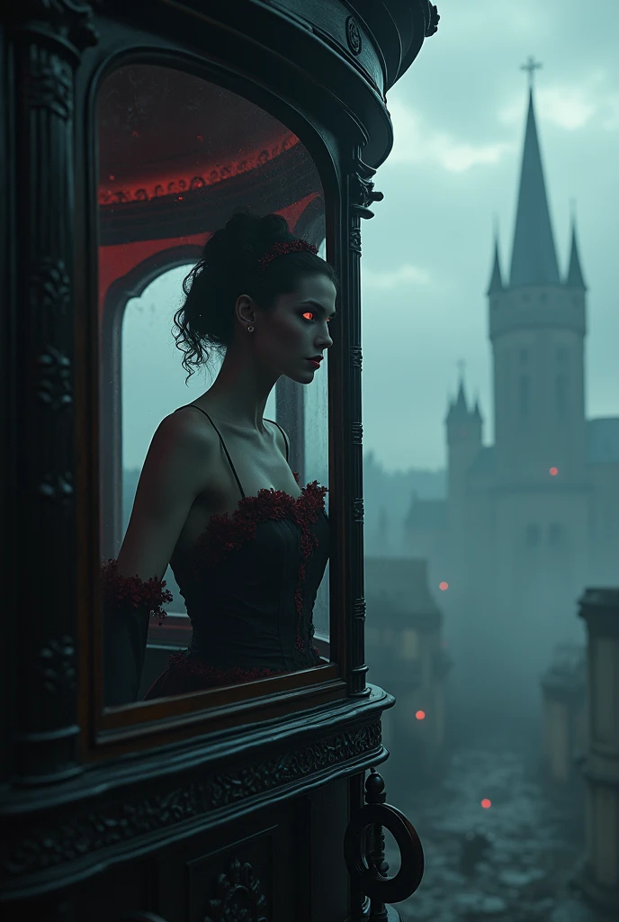 Foggy night city、Vampire Princess Looking Out of a Spooky Carriage Window、Dungeons＆Dragons