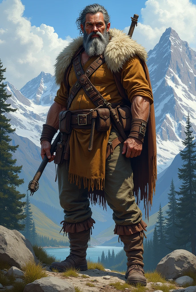 illustration of a mountain man