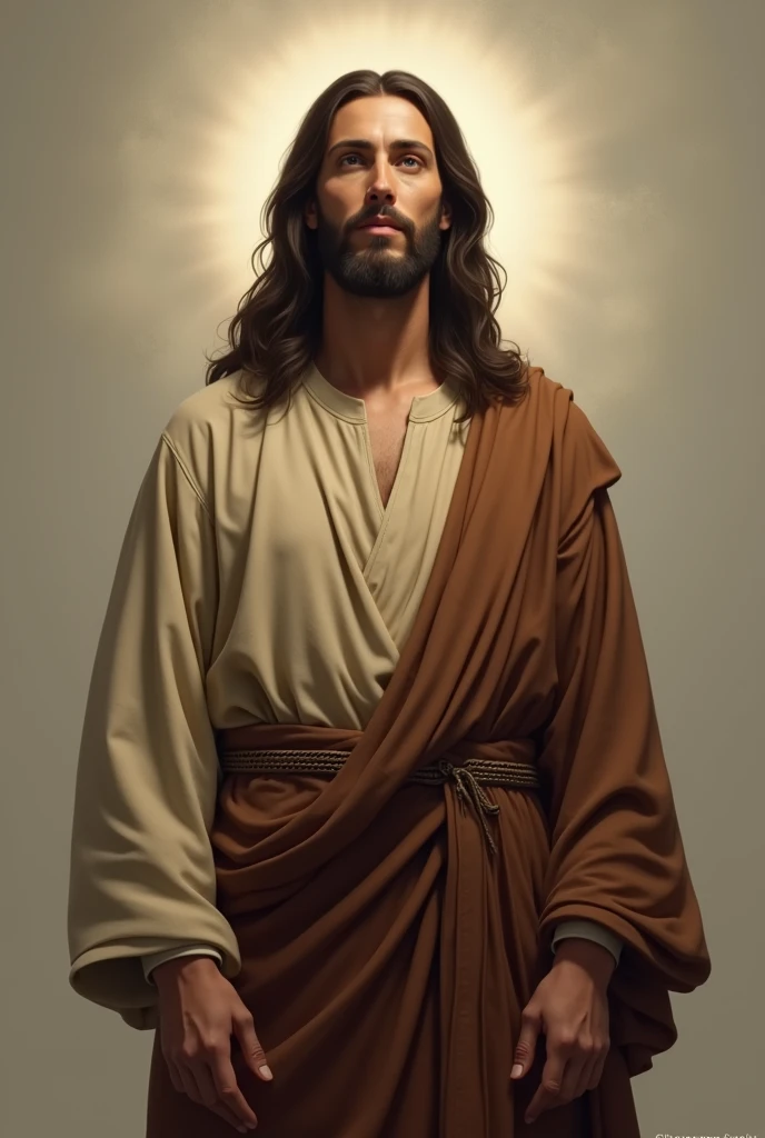 Jesus in a tunic , photo realist 