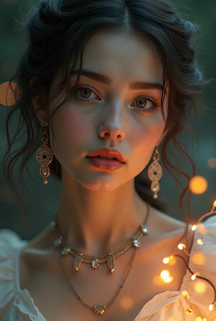 Best quality,masterpiece,ultra high res,(photorealistic:1.4)1girl,beautiful_face,detailed skin,full body,yuhuoshu,jewelry,solo,earrings,(fire:1.3),blurry,realistic,lips,