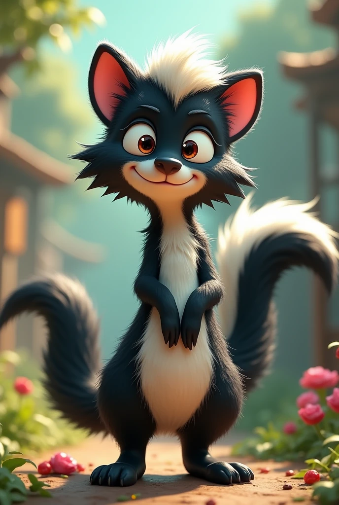 Chica skunk, skunk ,super fart,full of gases,very stinky, expelled gas

