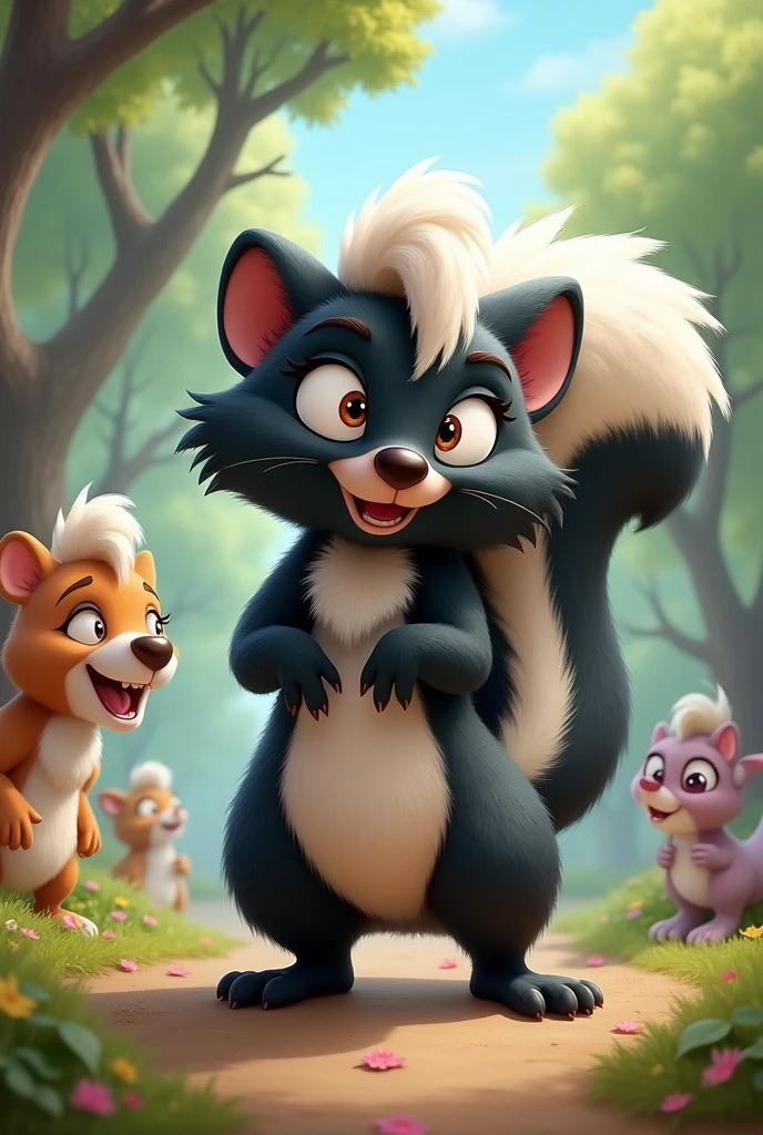 Chica skunk, skunk ,super fart,full of gases,very stinky, expelled gas