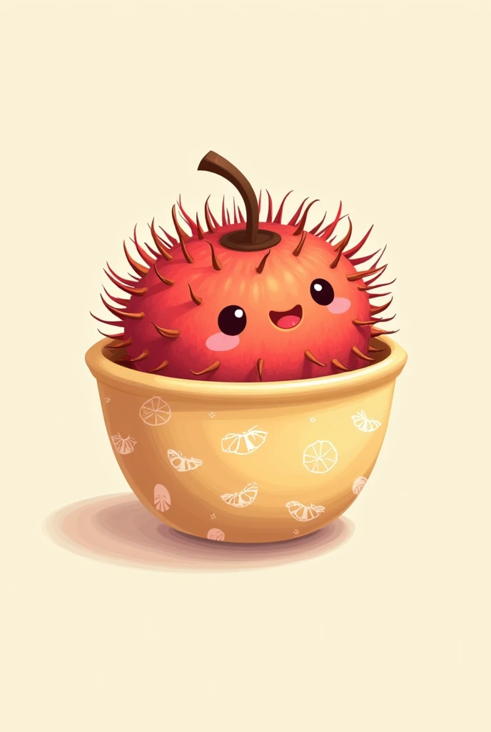 Sweet illustration of mamón in a container 
