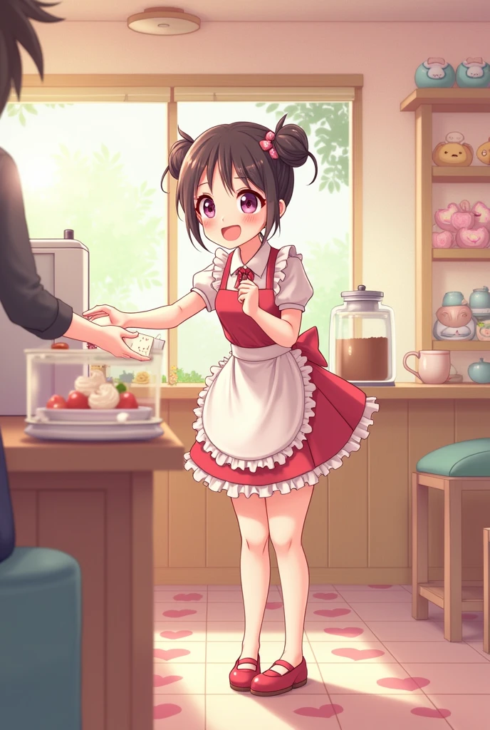 kawaii girl taking an order