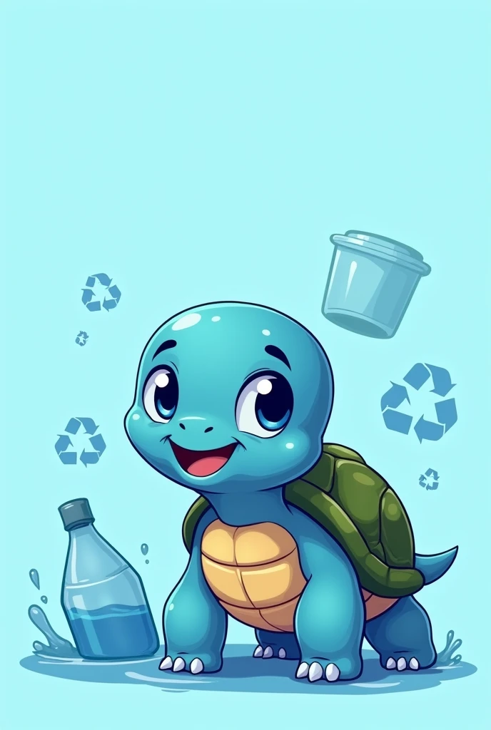 recyclable cartoon turtle blue color